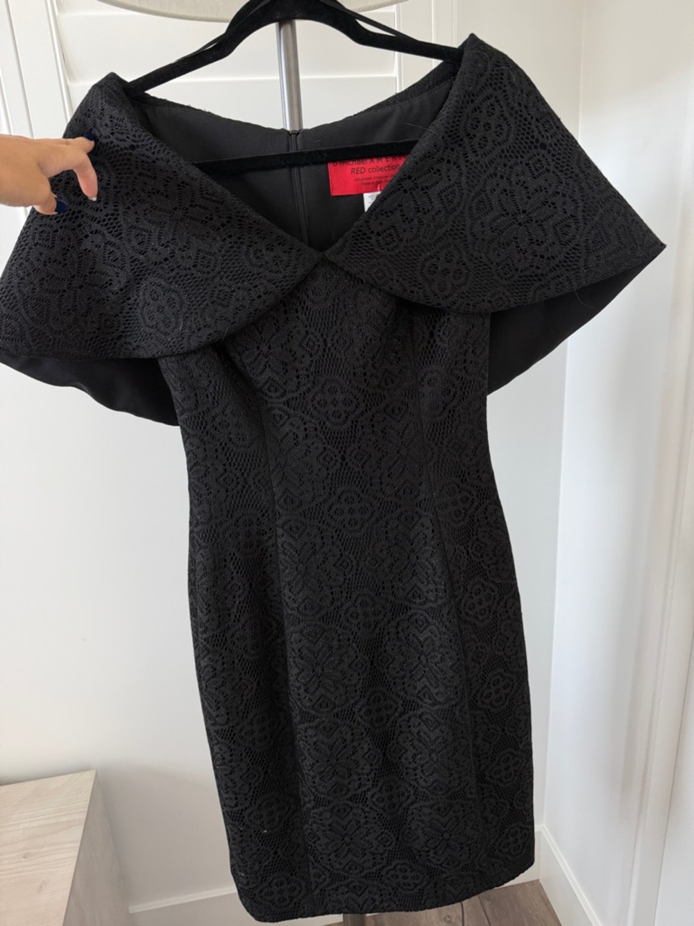 b. michael AMERICA RED Collection Black & Gold Shimmer Lace Cocktail Dress